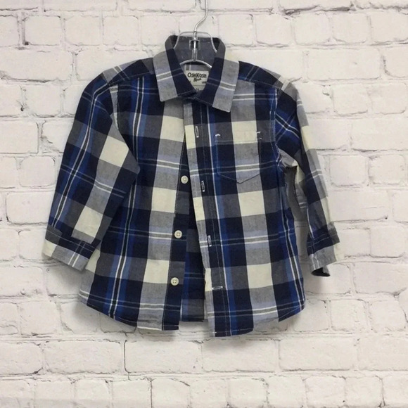 OshKosh Button Down Long Sleeve Top 24M - Picture 1 of 4